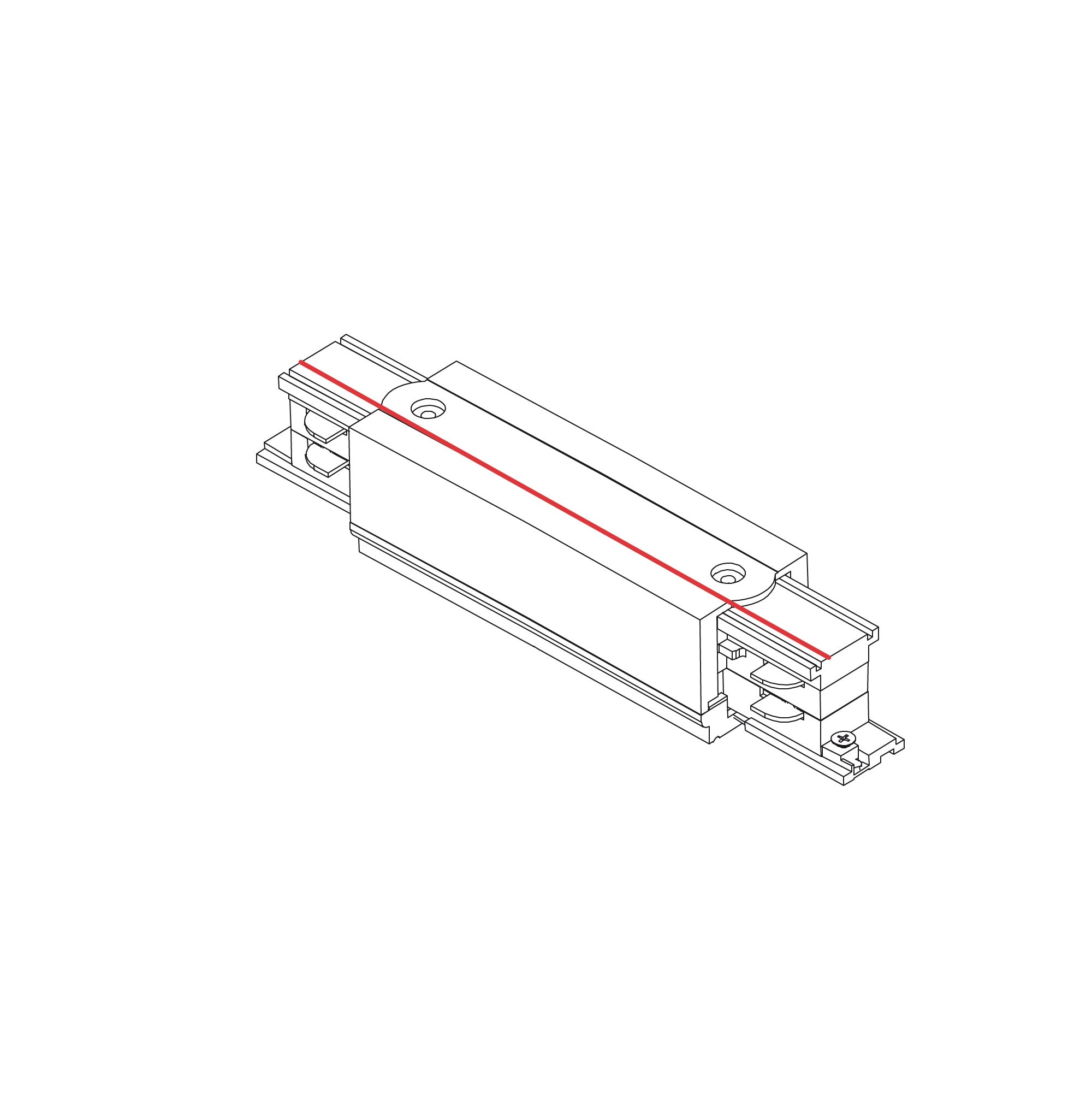 Nowodvorski System szynowy CTLS POWER STRAIGHT CONNECTOR 3-obwodowy CTLS 16A, 3,7kVA - Tworzywo sztuczne - Biały 8707