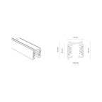 Nowodvorski System szynowy CTLS TRACK 3 CIRCUIT 2M 3-obwodowy CTLS Szyna 16A, 3,7kVA - Aluminium - Biały 8717