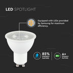 8W GU10 Żarówka LED / Chip SAMSUNG / Barwa:4000K / Kąt 110' / Trzonek:GU10