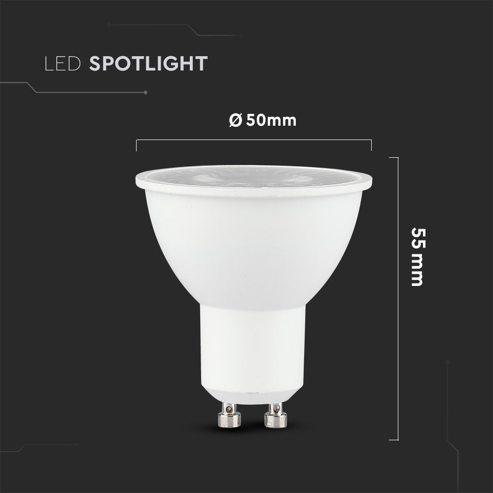 8W GU10 Żarówka LED / Chip SAMSUNG / Barwa:6400K / Kąt 38' / Trzonek:GU10