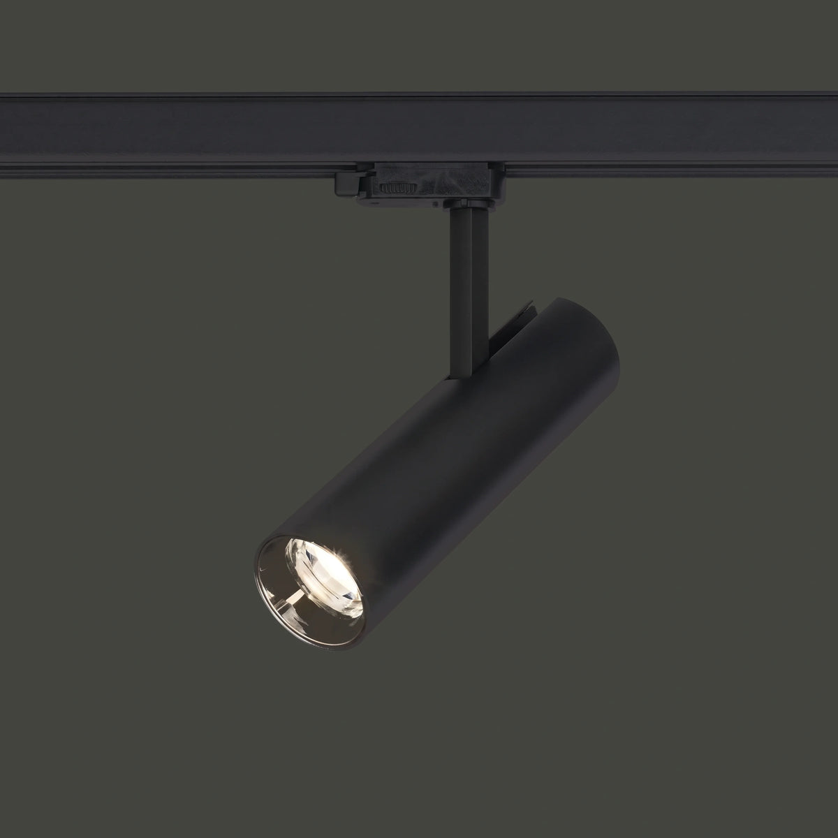 Nowodvorski System szynowy CTLS MILO LED 15W 3-obwodowy CTLS Lampa 15W - Aluminium/Znal - Czarny I 8763 - lampa włączona
