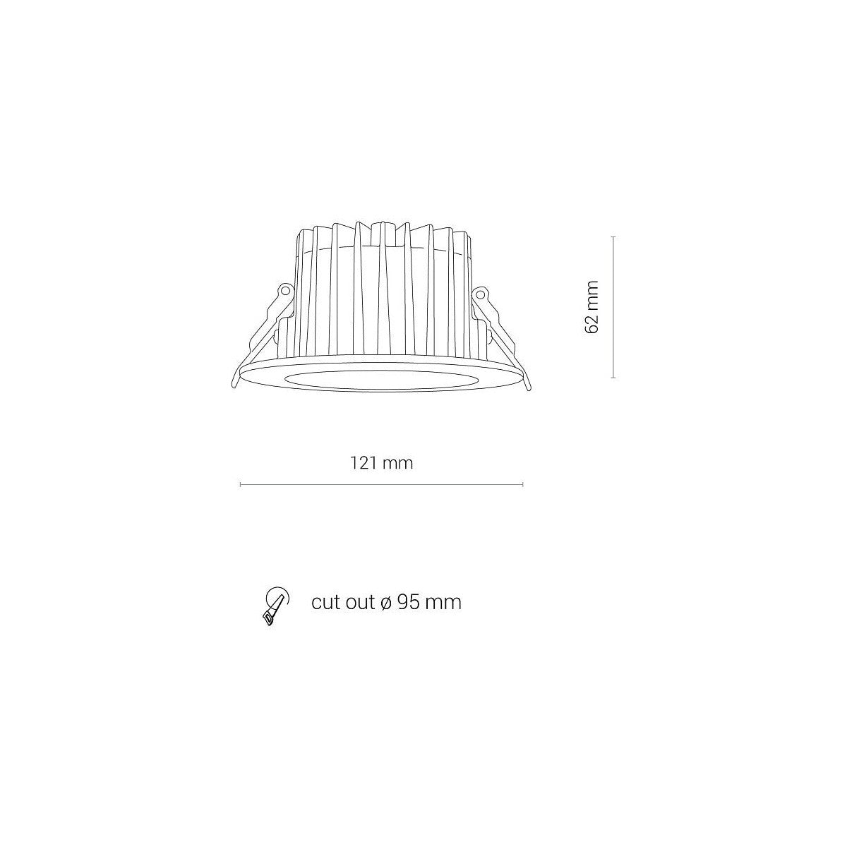 Nowodvorski Lampa downlights podtynkowa CL KEA LED 20W 20W 50/60Hz - Tworzywo sztuczne - Biały I 8772