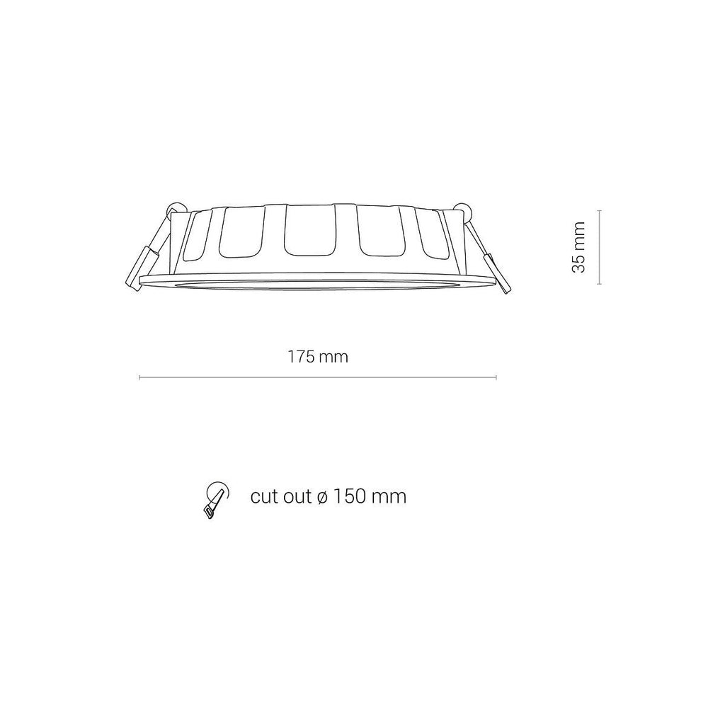 Nowodvorski Lampa downlights podtynkowa CL KOS LED 16W 16W 50/60Hz - Tworzywo sztuczne - Biały I 8776