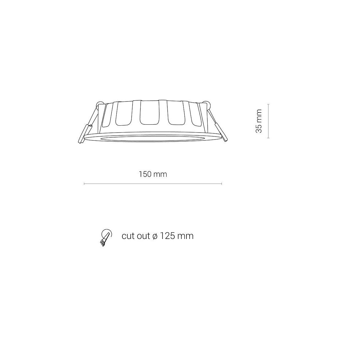 Nowodvorski Lampa downlights podtynkowa CL KOS LED 10W 10W 50/60Hz - Tworzywo sztuczne - Biały II 8780