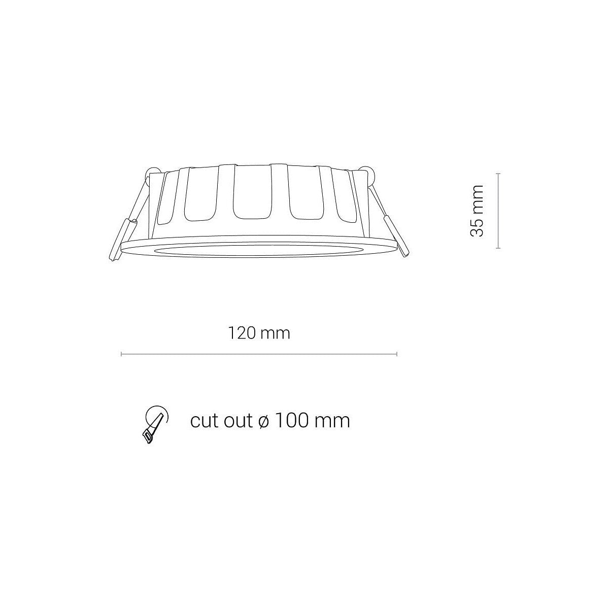 Nowodvorski Lampa downlights podtynkowa CL KOS LED 8W 8W 50/60Hz - Tworzywo sztuczne - Biały II 8782