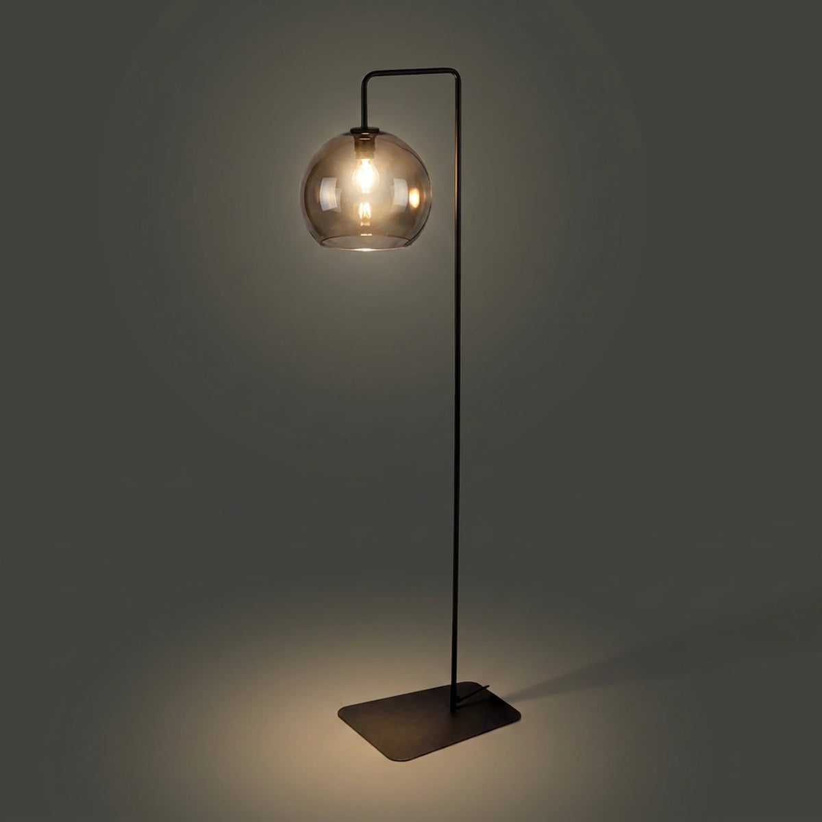 Nowodvorski Lampa podłogowa MONACO 25W only LED 50/60Hz - Stal lakierowana - Czarny 8794 - lampa włączona