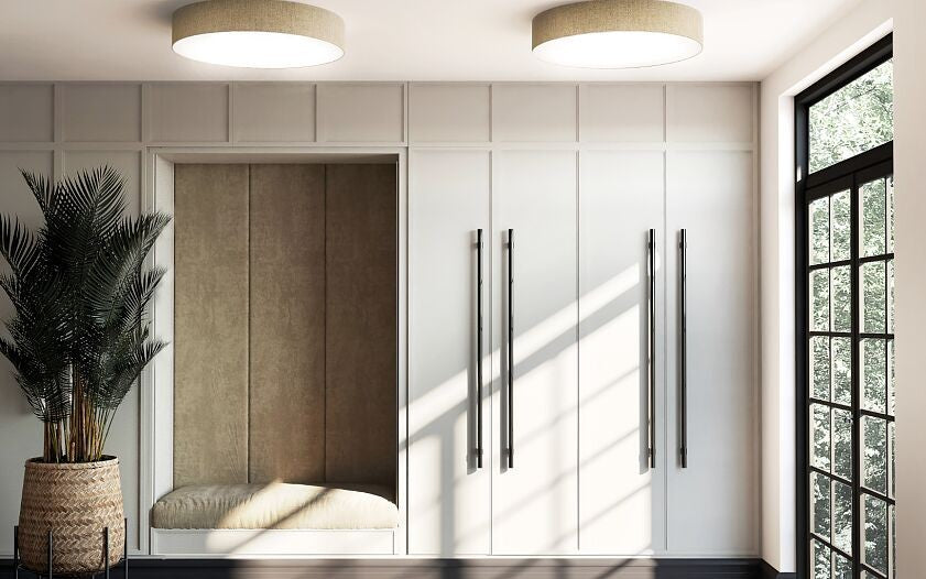 Nowodvorski Plafon TURDA 15W only LED 50/60Hz - Tkanina - Złoty I 8802