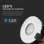 5W Oprawa wpuszczana Spot / Ognioodporność min: 30-60-90 / Chip SAMSUNG / Barwa:6400K / Biały / Opakowanie: 3szt.