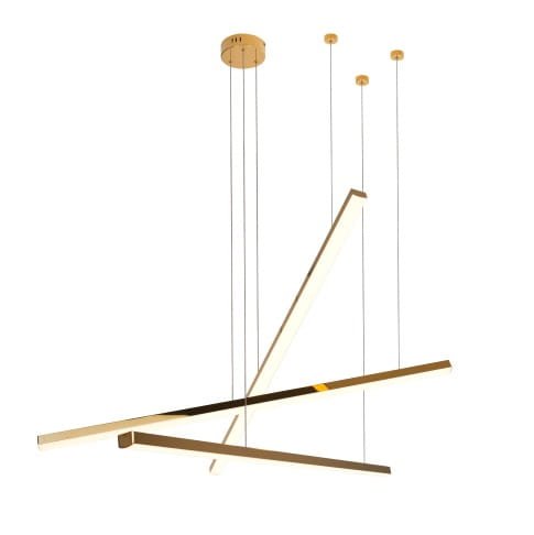 Maxlight Lampa wisząca Trio III - Stal nierdzewna + akryl - Złoty P0426D