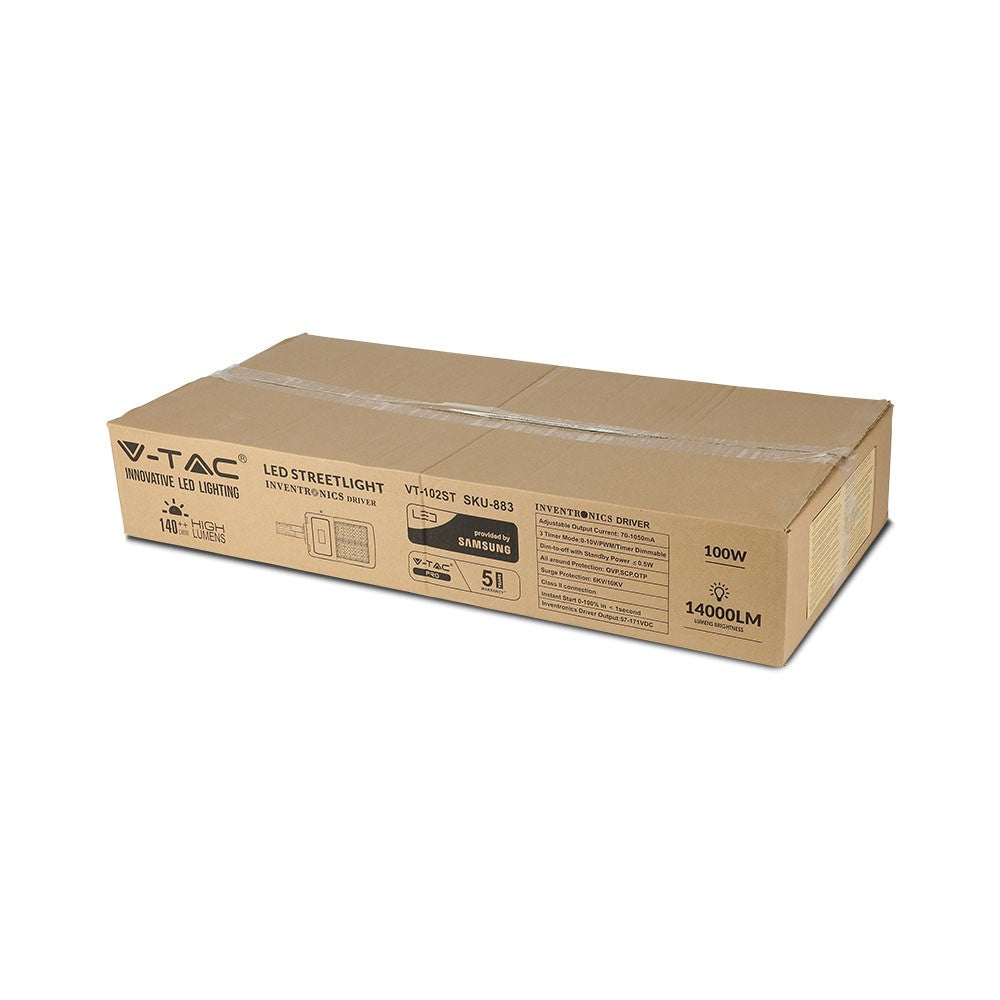 100W Lampa uliczna LED (CLASS II, Zasilacz INVENTRONICS) / Chip SAMSUNG / Barwa:4000K / Ściemniana