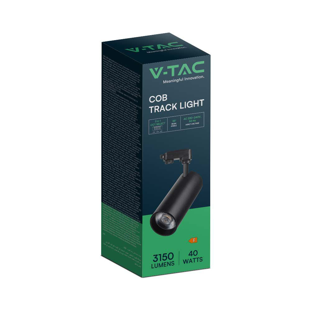 50W COB Lampa LED na szynoprzewód / Barwa: 3w1 / Obudowa: Czarna