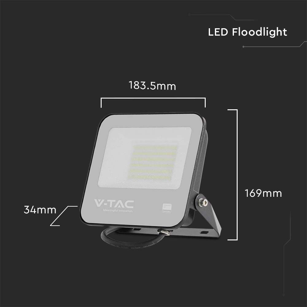 50W Naświetlacz LED SMD / Chip SAMSUNG / Barwa:6500K / Obudowa: Czarna / Skuteczność 115lm/W