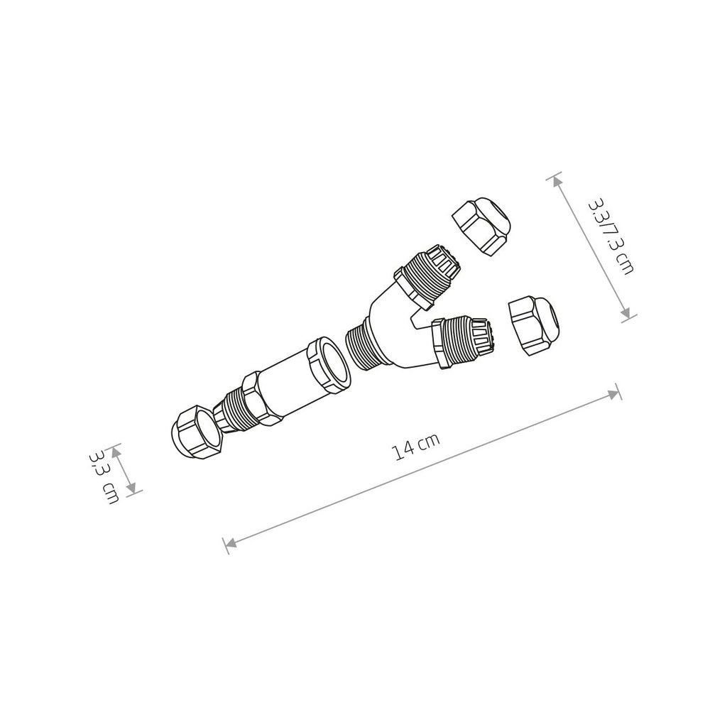 Nowodvorski WATERPROOF „Y” CONNECTOR IP68 50/60Hz - Tworzywo sztuczne PA 8846