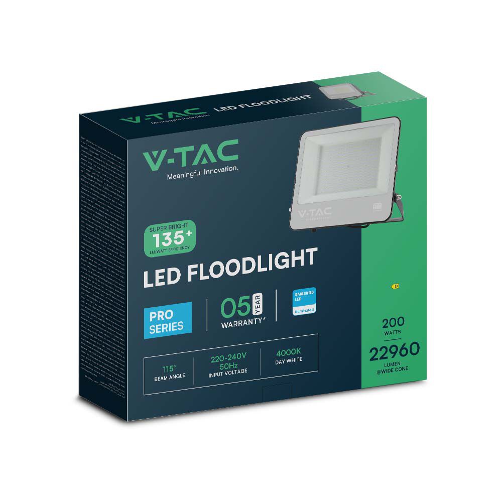 200W Naświetlacz LED SMD / Chip SAMSUNG / Barwa:4000K / Obudowa: Czarna / Skuteczność 115lm/W