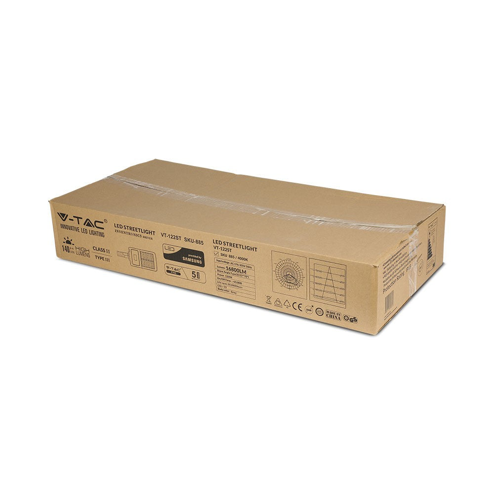 120W Lampa uliczna LED (CLASS II, Zasilacz INVENTRONICS) / Chip SAMSUNG / Barwa:6400K / Ściemniana