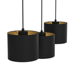 żyrandol Arden listwa, black, cylinder shade dia 180, h 150 black/gold 3xE27