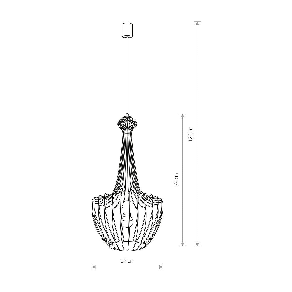 Nowodvorski Lampa wisząca LUKSOR S 25W only LED 50/60Hz - Stal lakierowana - Czarny 8851