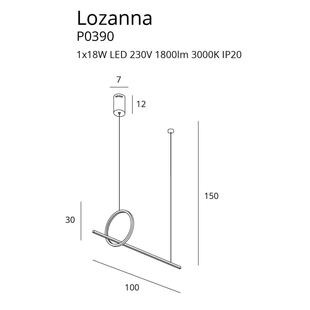 Maxlight Lampa wisząca Lozanna - Stal nierdzewna + akryl - Złoty P0390