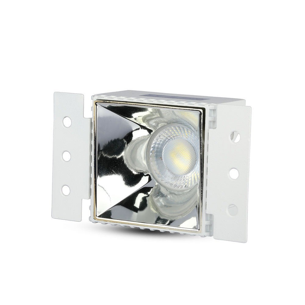 Oprawa wpuszczana Spot / Trzonek:GU10 / Kwadratowa / Biały FRAME+ / Chrom REFLECTOR