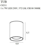 Maxlight Oprawa natynkowa Tub + Pierścień ozdobny RC0155/C0156 - Metal - Czarny C0211