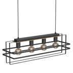 żyrandol Kortez black/wood 4xE27