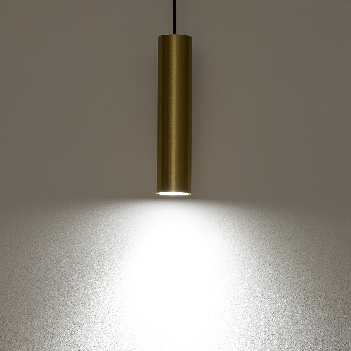 Nowodvorski Lampa wisząca EYE M 10W only LED 50/60Hz - Lity mosiądz - Miedziany 8914 - lampa włączona