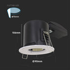 Oprawa wpuszczana downlight GU10 / Ognioodporność min: 30-60-90 / Źródło zamykane pierścieniem / Biały