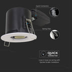 Oprawa wpuszczana downlight GU10 / Ognioodporność min: 30-60-90 / Źródło zamykane pierścieniem / Biały