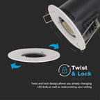 Oprawa wpuszczana downlight GU10 / Ognioodporność min: 30-60-90 / Źródło zamykane pierścieniem / Biały