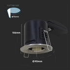 Oprawa wpuszczana downlight GU10 / Ognioodporność min: 30-60-90 / Źródło zamykane pierścieniem / Nikiel