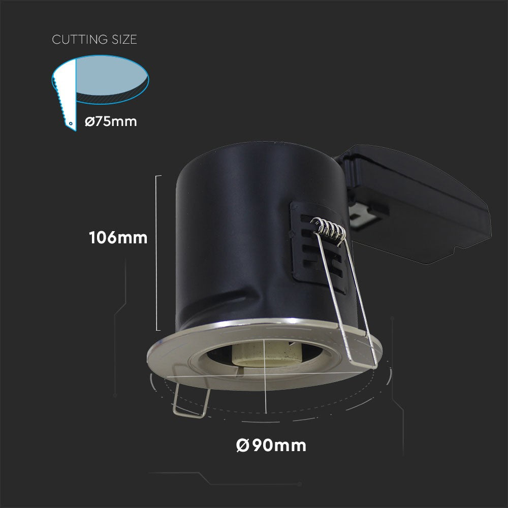 Oprawa wpuszczana downlight GU10 / Ognioodporność min: 30-60-90 / Źródło zamykane pierścieniem / Nikiel