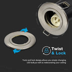 Oprawa wpuszczana downlight GU10 / Ognioodporność min: 30-60-90 / Źródło zamykane pierścieniem / Nikiel