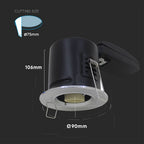 Oprawa wpuszczana downlight GU10 / Ognioodporność min: 30-60-90 / Źródło zamykane pierścieniem / Chrom
