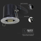 Oprawa wpuszczana downlight GU10 / Ognioodporność min: 30-60-90 / Źródło zamykane pierścieniem / Chrom