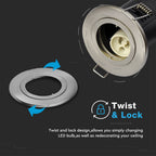 Oprawa wpuszczana downlight GU10 / Ognioodporność min: 30-60-90 / Źródło zamykane pierścieniem / Chrom