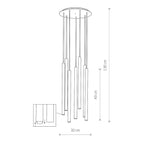 Nowodvorski Lampa wisząca LASER 490 7x10W only LED 50/60Hz - Stal lakierowana - Czarny 8920