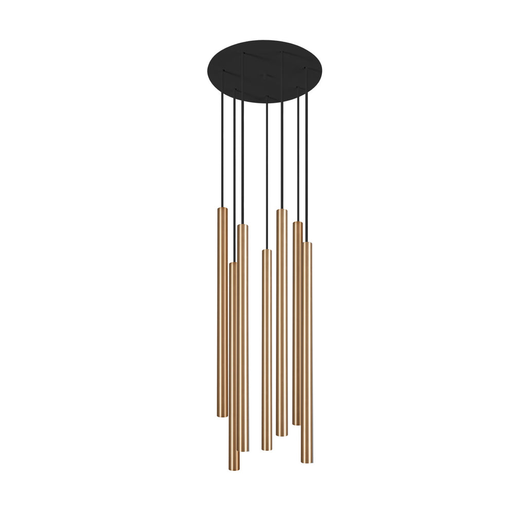 Nowodvorski Lampa wisząca LASER 490 7x10W only LED 50/60Hz - Lity mosiądz - Miedziany