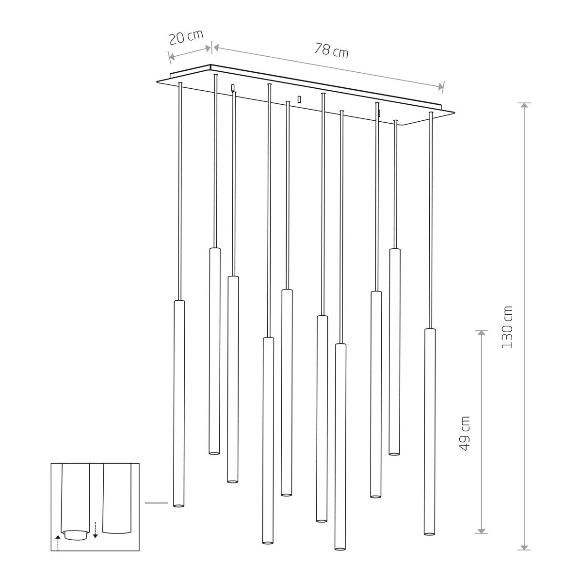 Nowodvorski Lampa wisząca LASER 490 10x10W only LED 50/60Hz - Lity mosiądz - Miedziany 8924