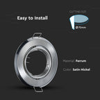 Oprawka wpuszczana GU10 / Okrągła / Satynowy nikiel / 2-pak