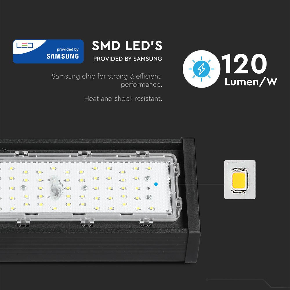 150W Liniowa Oprawa Highbay LED / Chip SAMSUNG / Barwa:4000K / Obudowa: Czarna / Wydajność: 120lm/w / Kąt 100'