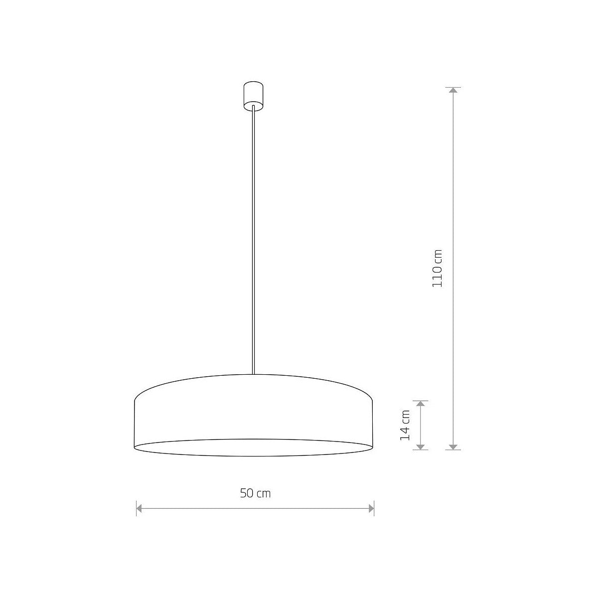 Nowodvorski Lampa wisząca TURDA 15W only LED 50/60Hz - Tkanina - Szary I 8946