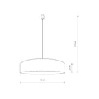 Nowodvorski Lampa wisząca TURDA 15W only LED 50/60Hz - Tkanina - Szary II 8947