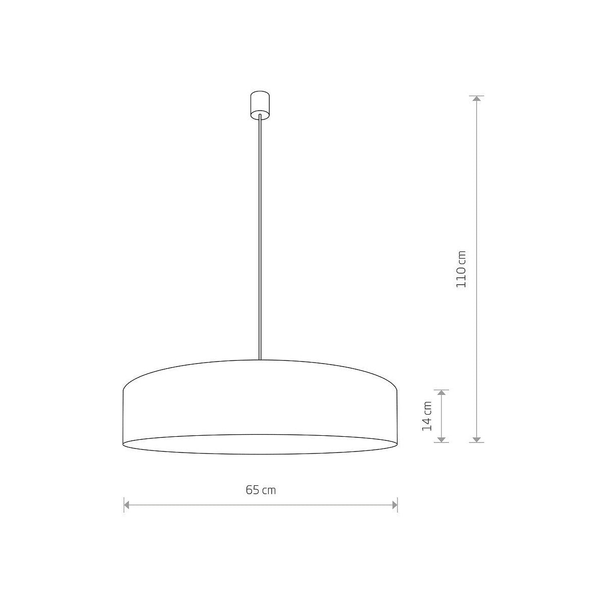 Nowodvorski Lampa wisząca TURDA 15W only LED 50/60Hz - Tkanina - Szary II 8947