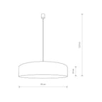 Nowodvorski Lampa wisząca TURDA 15W only LED 50/60Hz - Tkanina - Złoty 8950