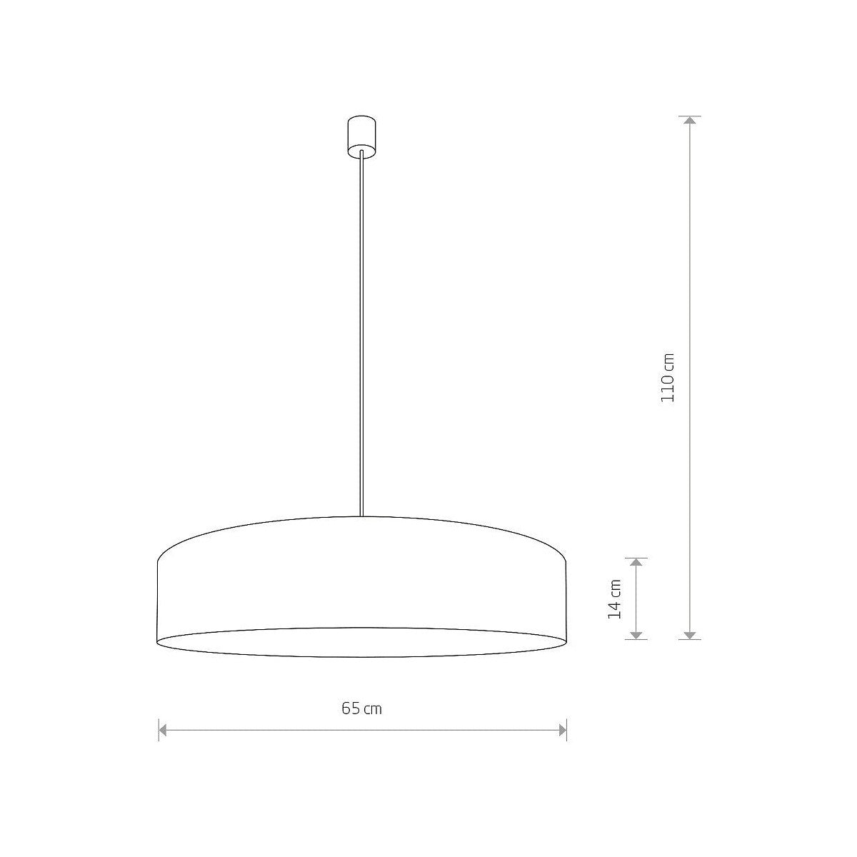 Nowodvorski Lampa wisząca TURDA 15W only LED 50/60Hz - Tkanina - Złoty 8950