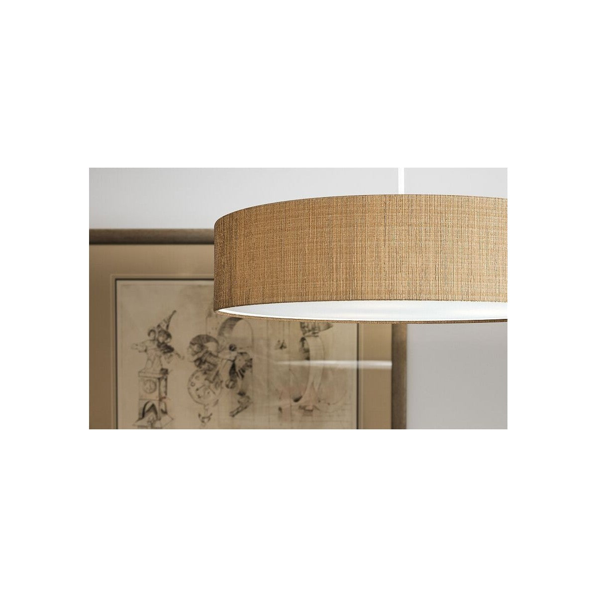 Nowodvorski Lampa wisząca TURDA 15W only LED 50/60Hz - Tkanina - Złoty 8950