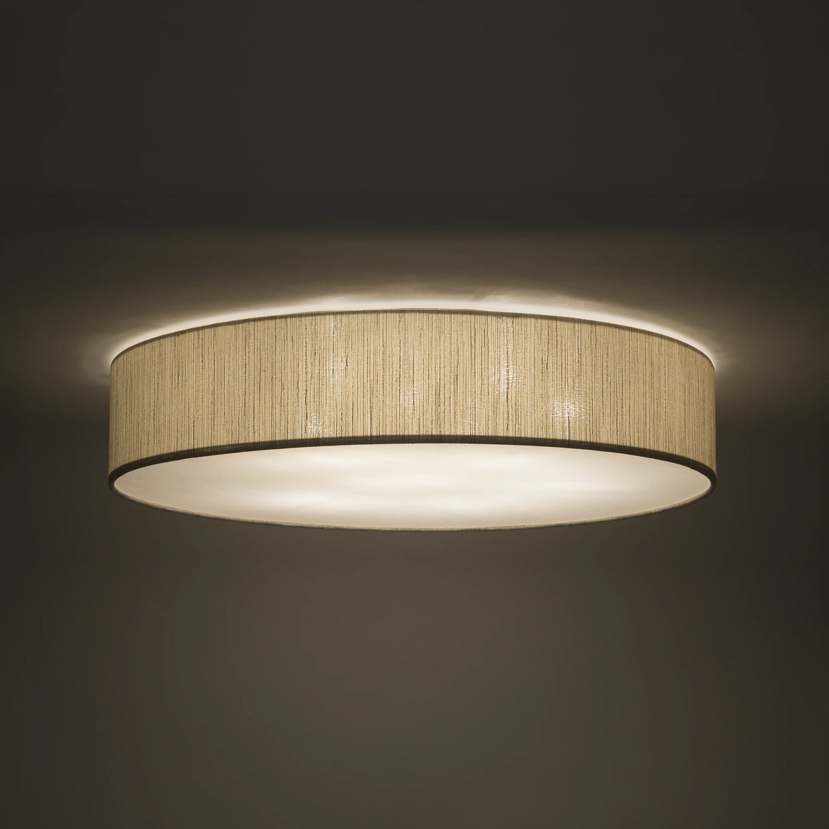 Nowodvorski Plafon TURDA 15W only LED 50/60Hz - Tkanina - Kremowy II 8958 - lampa włączona