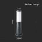 Lampa BOLLARD / Obudowa: Stal nierdzewna / Wysokość: 45cm / Gniazdo: E27 / IP44 / Kolor: Szary