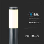 Lampa BOLLARD / Obudowa: Stal nierdzewna / Wysokość: 45cm / Gniazdo: E27 / IP44 / Kolor: Szary