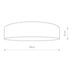 Nowodvorski Plafon TURDA 15W only LED 50/60Hz - Tkanina - Szary II 8960